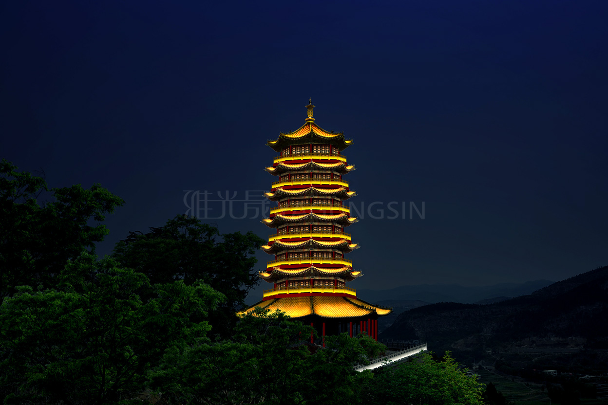 仿古塔照明设计